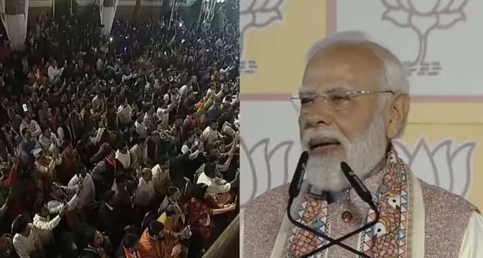 भाजपा मुख्यालय से बोले पीएम मोदी- बिहार की जनता ने गर्दा उड़ा दिया…