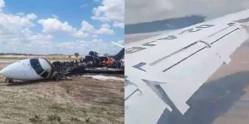 Terrifying Video Shows Moment Plane Carrying Minister And His Delegation Crash Landed In Congo