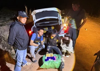 นบ.ยส.24 บูรณาการทหาร–ตำรวจ สกัดยาบ้า 1.8 แสนเม็ด รวบ 2 ผู้ต้องหาคาถนนชายแดนอำนาจเจริญ