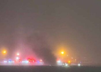 Private jet carrying 8 people crashes at Bangor international airport in Maine