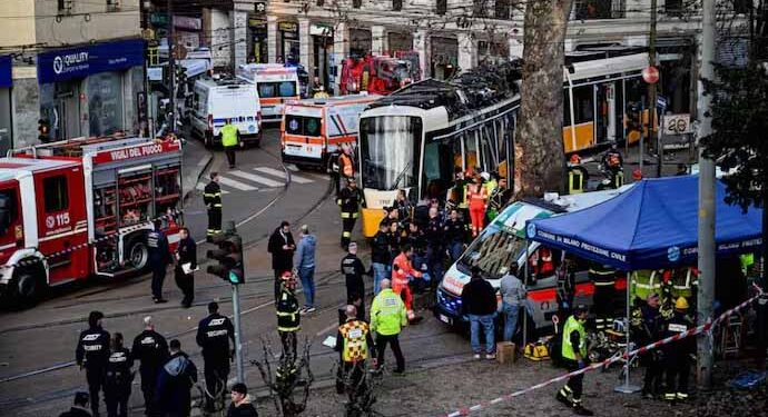 2 killed, 40 injured after tram veers off track, crashes into shop in Milan 1 2 killed, 40 injured after tram veers off track, crashes into shop in Milan