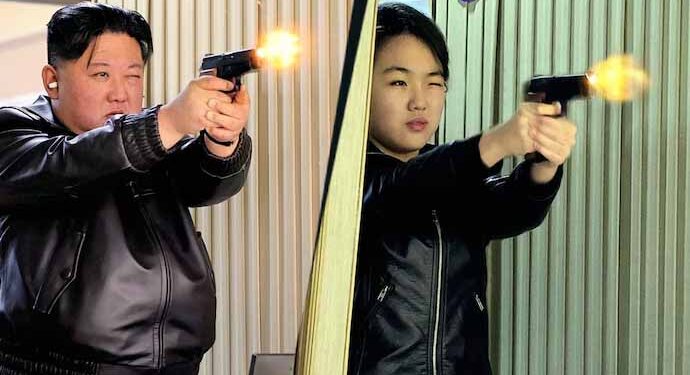 Kim Jong Un, daughter test new pistols at North Korean shooting range