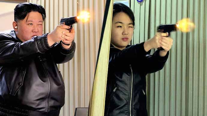 Kim Jong Un, daughter test new pistols at North Korean shooting range