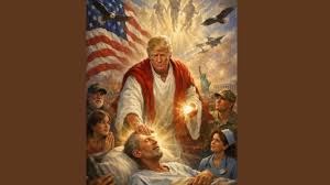 Trump shares AI image depicting himself as Jesus after ‘weak on crime’ swipe at Pope Leo