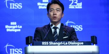 Japan defence minister denies militarism and criticises China’s ‘huge arsenal’