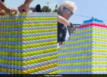 Video: World's Largest Golf Ball Pyramid Built With 19,019 Balls 5 Video: World’s Largest Golf Ball Pyramid Built With 19,019 Balls