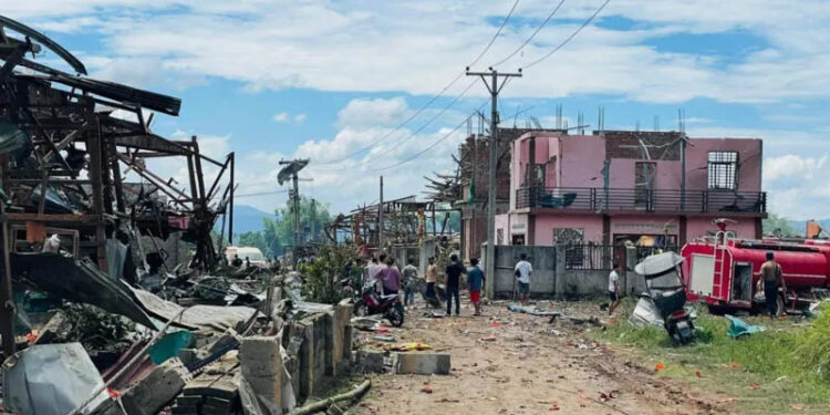 Huge blast kills dozens in rebel-held village in Myanmar