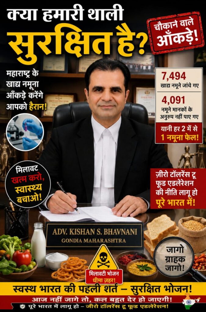 क्या हमारी थाली सुरक्षित है? -महाराष्ट्र के चौंकाने वाले खाद्य नमूना आँकड़ों से पूरे भारत के लिए सबक -पूरे भारत में जीरो टॉलरेंस टू फूड एडल्टरेशन की नीति लागू की जाए -समग्र व्यापक विश्लेषण 1 WhatsApp Image 2026 07 03 at 7.36.54 PM