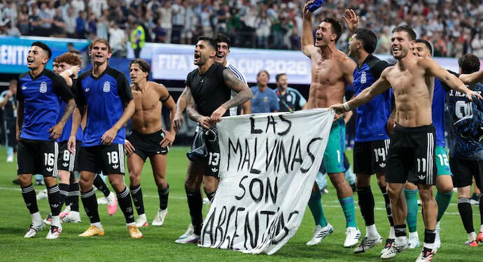Story behind Messi and Co holding Falklands banner after England win