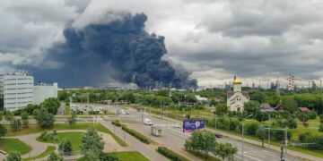 Ukrainian Drone Strike Sparks Fire At Industrial Zone In Russia