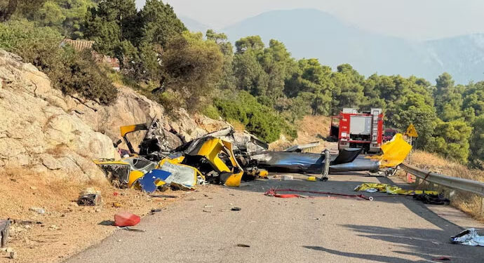 Greece firefighting chopper crash kills two as Europe wildfires intensify