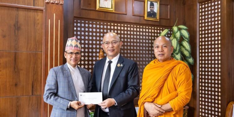 Thailand, Wat Thai Lumbini Donate Rs 1 Million to Nepal Flood, Landslide Relief