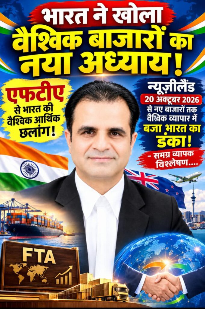 भारत ने खोला वैश्विक बाजारों का नया अध्याय!एफटीए से भारत की वैश्विक आर्थिक छलांग! -न्यूजीलैंड 20 अक्टूबर 2026 से नए बाजारों तक वैश्विक व्यापार में बजा भारत का डंका! -समग्र व्यापक विश्लेषण 1 e2fa88fc 987a 4a15 a773 1836a6c872a8