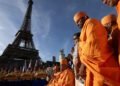 Eiffel Tower closes amid row over women staff sidelined during Hindu group’s visit