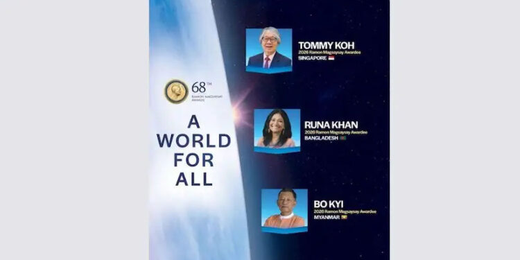 Singapore diplomat, Myanmar activist, B’deshi teacher win Magsaysay awards