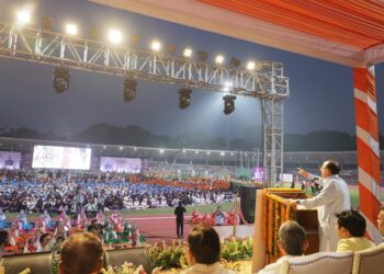 10,800 Students Create Human Rangoli as Delhi Minister Ashish Sood Calls Youth to Build Viksit Bharat @ 2047