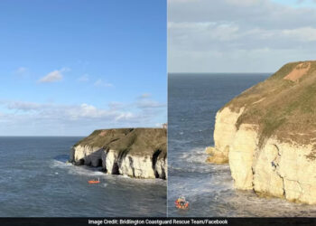 Beachgoers Stranded In Cliffside Cave Rescued By Coastguard Teams In UK